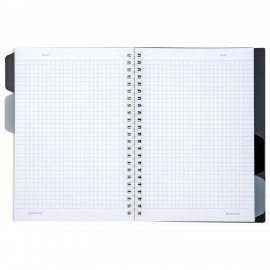 Тетрадь обложка пластик, А5 80л. гребень, 4 съемных разделителя, клетка, BRAUBERG, бежевый, 405366