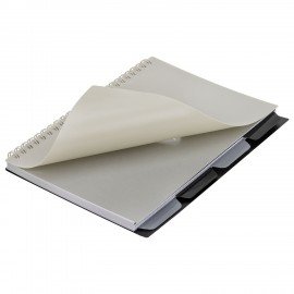 Тетрадь обложка пластик, А5 80л. гребень, 4 съемных разделителя, клетка, BRAUBERG, бежевый, 405366