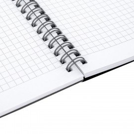 Тетрадь обложка пластик, А5 80л. гребень, 4 съемных разделителя, клетка, BRAUBERG, серый, 405369