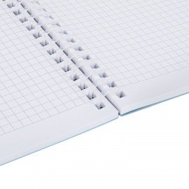 Тетрадь обложка пластик, А4 80л. гребень мягкий, вырубка для ручки, клетка, BRAUBERG, синий, 405370