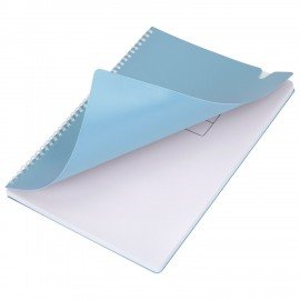 Тетрадь обложка пластик, А4 80л. гребень мягкий, вырубка для ручки, клетка, BRAUBERG, синий, 405370