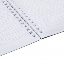 Тетрадь обложка пластик, А4 80л. гребень мягкий, вырубка для ручки, клетка, BRAUBERG, черный, 405371