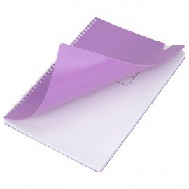 Тетрадь обложка пластик, А4 80л. гребень мягкий, вырубка для ручки, клетка, BRAUBERG, сиреневый, 405374