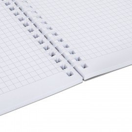 Тетрадь обложка пластик, А5 80л. гребень мягкий, вырубка для ручки, клетка, BRAUBERG, серый, 405377