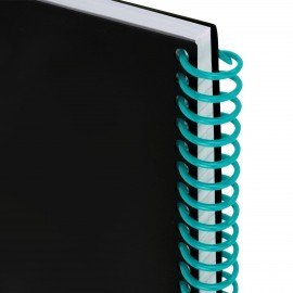 Тетрадь обложка пластик, А4 80л. спираль пластик, резинка, клетка, BRAUBERG, черный/синий, 405381