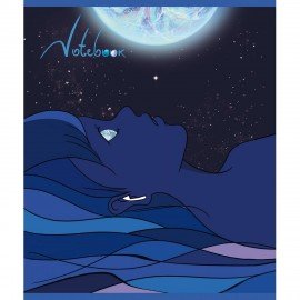 Тетрадь А5 48л. ПЗБМ скоба, клетка, Soft Touch, глиттер, Космо (микс в спайке), 23829