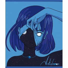 Тетрадь А5 48л. ПЗБМ скоба, клетка, Soft Touch, глиттер, Космо (микс в спайке), 23829