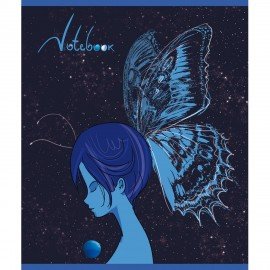 Тетрадь А5 48л. ПЗБМ скоба, клетка, Soft Touch, глиттер, Космо (микс в спайке), 23829