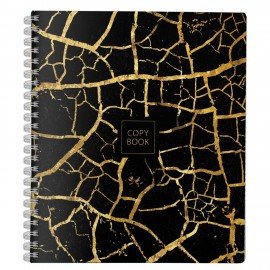 Тетрадь А5 96л. ПЗБМ гребень, клетка, мат. лам., фольга, брайль, Золотая осень (микс, 23331