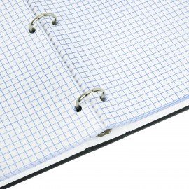 Тетрадь на кольцах БОЛЬШАЯ 215х305мм А4, 100л, обложка картон, клетка, BRAUBERG, Minimal Black, 405408