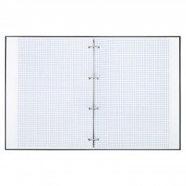 Тетрадь на кольцах БОЛЬШАЯ 215х305мм А4, 100л, обложка картон, клетка, BRAUBERG, Minimal Black, 405408