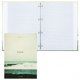 Тетрадь на кольцах БОЛЬШАЯ 210х305мм А4, 100л, обложка картон, клетка, BRAUBERG, Nature, 405411