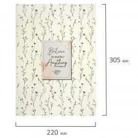 Тетрадь на кольцах БОЛЬШАЯ 210х305мм А4, 100л, обложка картон, клетка, BRAUBERG, Цветы, 405412