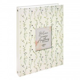 Тетрадь на кольцах БОЛЬШАЯ 210х305мм А4, 100л, обложка картон, клетка, BRAUBERG, Цветы, 405412