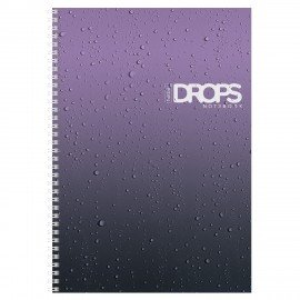 Тетрадь А4 80л. HATBER гребень, клетка, глянцевая ламинация, Drops (микс в спайке), 088870, 80Т4лВ1гр