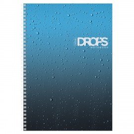 Тетрадь А4 80л. HATBER гребень, клетка, глянцевая ламинация, Drops (микс в спайке), 088870, 80Т4лВ1гр