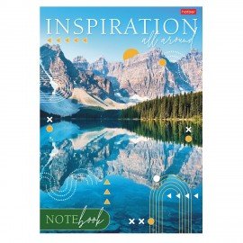 Тетрадь А4 80л. HATBER скоба, линия, глянцевая ламин., тиснение, Вдохновение вокруг (микс), 083173, 80Т4лтВ2