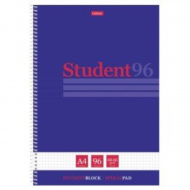 Тетрадь А4 96л. HATBER спираль, клетка, матовая ламинация, тиснение, Студенту_Синяя, 081327, 96Т4лтВ1сп29868
