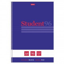 Тетрадь А4 96л. HATBER спираль, линия, матовая ламинация, тиснение, Студенту_Синяя, 082670, 96Т4лтВ2сп29868