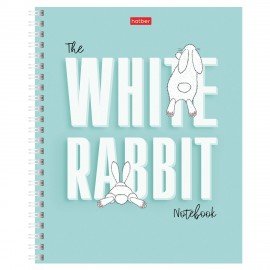 Тетрадь А5 48л. HATBER гребень, клетка, обложка картон, Следуй за белым кроликом (мик, 48Т5В1гр