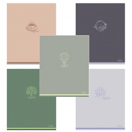 Тетрадь А5 48л. HATBER скоба, клетка, Soft-touch ламинация, Лаконично (микс в спайке), 090520, 48Т5лВ1