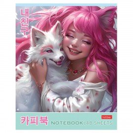 Тетрадь А5 48л. HATBER скоба, клетка, Soft-touch ламинация, Милый друг (микс в спайке), 089131, 48Т5лВ1