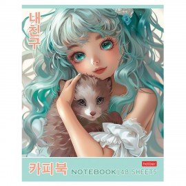 Тетрадь А5 48л. HATBER скоба, клетка, Soft-touch ламинация, Милый друг (микс в спайке), 089131, 48Т5лВ1