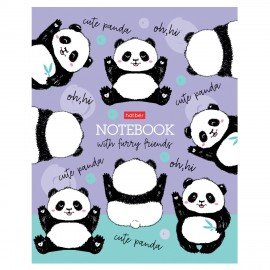 Тетрадь А5 48л. HATBER скоба, клетка, матовая ламинация, Пушистые хвостики (микс в спайке), 079183, 48Т5лВ1