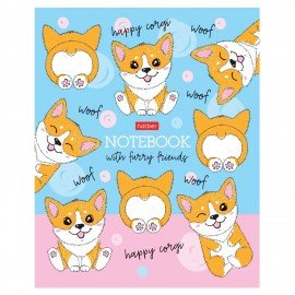 Тетрадь А5 48л. HATBER скоба, клетка, матовая ламинация, Пушистые хвостики (микс в спайке), 079183, 48Т5лВ1