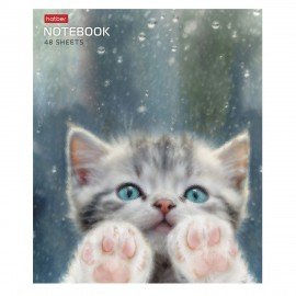 Тетрадь А5 48л. HATBER скоба, клетка, обложка картон, Розовые лапки (микс в спайке), 090370, 48Т5В1