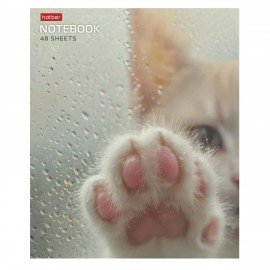 Тетрадь А5 48л. HATBER скоба, клетка, обложка картон, Розовые лапки (микс в спайке), 090370, 48Т5В1