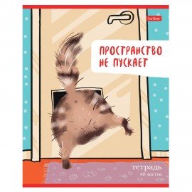 Тетрадь А5 48л. HATBER скоба, линия, обложка картон, Кот-обормот (микс в спайке), 080206, 48Т5В2
