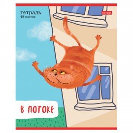 Тетрадь А5 48л. HATBER скоба, линия, обложка картон, Кот-обормот (микс в спайке), 080206, 48Т5В2