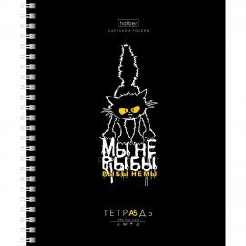 Тетрадь А5 80л. HATBER гребень, клетка, обложка картон, Проект Капланопись_Выпуск №2 (микс), 090633, 80Т5В1гр