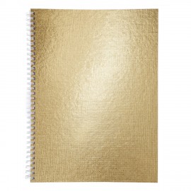 Тетрадь бумвинил А4 96л. гребень, офсет №1, клетка, ЗОЛОТО Metallic, HATBER, 077197, 96Т4бвВ1гр