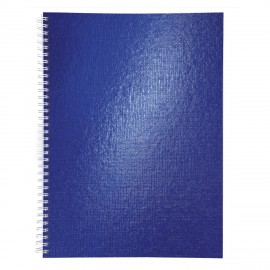Тетрадь бумвинил А4 96л. гребень, офсет №1, клетка, СИНЯЯ Metallic, HATBER, 077200, 96Т4бвВ1гр
