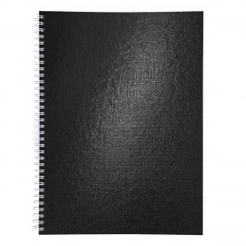 Тетрадь бумвинил А4 96л. гребень, офсет №1, клетка, ЧЕРНАЯ Metallic, HATBER, 077202, 96Т4бвВ1гр