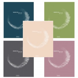 Тетрадь обложка пластик с печатью, А5 80л. скоба, линия, HATBER, Минимализм и точка (микс), 090202, 80Т5В2пл