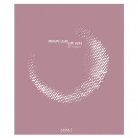 Тетрадь обложка пластик с печатью, А5 80л. скоба, линия, HATBER, Минимализм и точка (микс), 090202, 80Т5В2пл