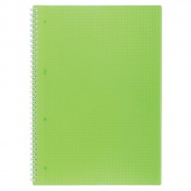 Тетрадь обложка пластик, А4 80л. гребень, клетка, HATBER, LINE NEON Зеленая, 081542, 80Т4В1гр_03034