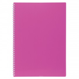 Тетрадь обложка пластик, А4 80л. гребень, клетка, HATBER, LINE NEON Розовая, 081545, 80Т4В1гр_03033