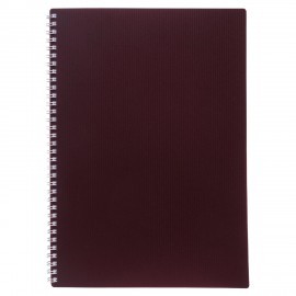 Тетрадь обложка пластик, А4 80л. гребень, клетка, HATBER, VELVET Бордо, 081564, 80Т4В1гр_01606
