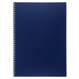 Тетрадь обложка пластик, А4 80л. гребень, клетка, HATBER, VELVET Синяя, 081562, 80Т4В1гр_01609