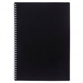 Тетрадь обложка пластик, А4 80л. гребень, клетка, HATBER, VELVET Черная, 081566, 80Т4В1гр_01601