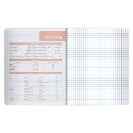 Тетрадь предметная MonoPastel 48л, пластиковая обложка, ГЕОГРАФИЯ, клетка, подсказ, BRAUBERG, 405505