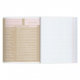 Тетрадь предметная MonoPastel 48л, пластиковая обложка, ИСТОРИЯ, клетка, подсказ, BRAUBERG, 405508