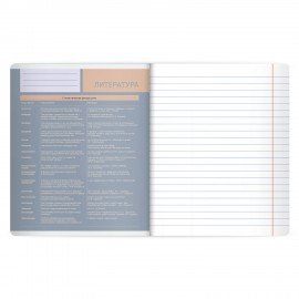 Тетрадь предметная MonoPastel 48л, пластиковая обложка, ЛИТЕРАТУРА, линия, подсказ, BRAUBERG, 405509