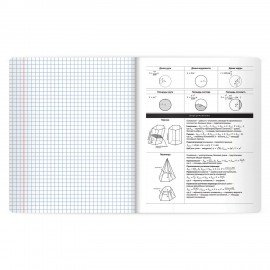 Тетрадь предметная BLACK MODE 48л, пластиковая обложка, ГЕОМЕТРИЯ, клетка, подсказ, BRAUBERG, 405519