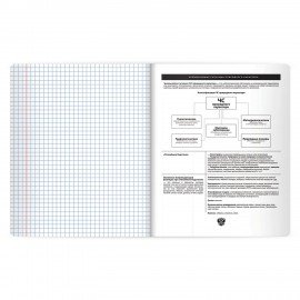 Тетрадь предметная BLACK MODE 48л, пластиковая обложка, ОБЗР, клетка, подсказ, BRAUBERG, 405526