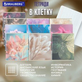 Тетради предметные, КОМПЛЕКТ 12 ПРЕДМЕТОВ 48л, пластиковая обложка, BRAUBERG "PURE NATURE", 405543